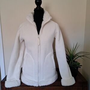 Uniqlo Reversible Jacket Sherpa Fleece Cream Size Small Cozy Neutral Zip Up
